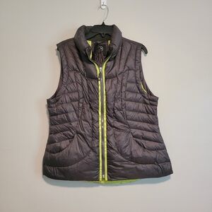 Halifax Traders Women's Down Blend Vest - Gray with Yellow Accents Size XL